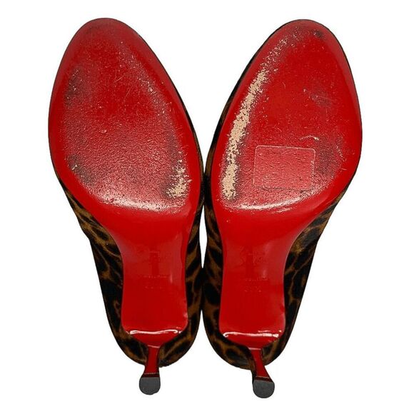 Christian Louboutin Booton 85 Boots EU 36.5 Calf Hair Brown Animal Print Heels - Picture 9 of 11